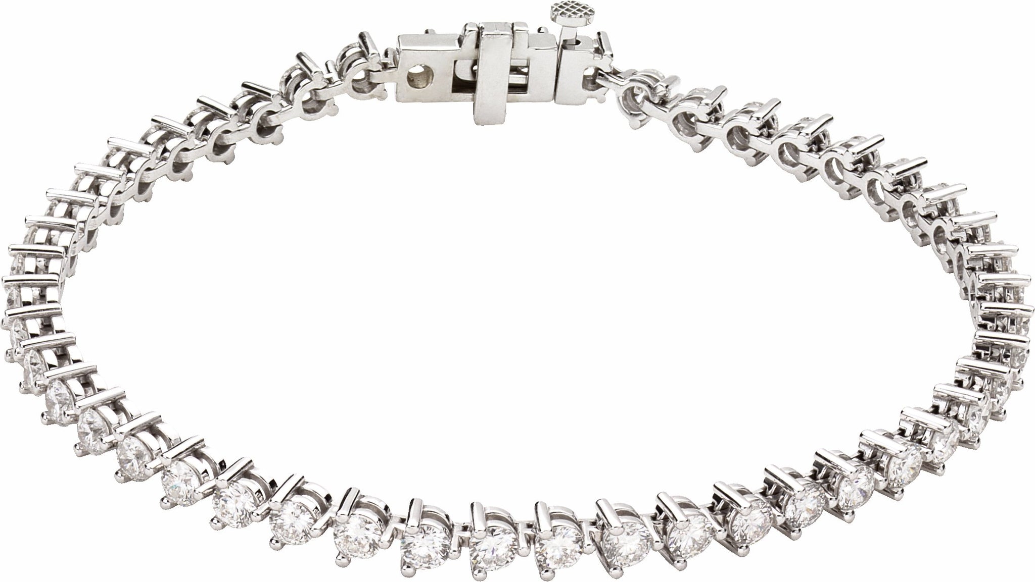 14K White 5 CTW Diamond Line 7 1/4 Bracelet