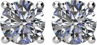 14K White 3/4 CTW Diamond Stud Earrings