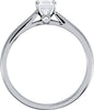 10K White 1/2 CTW Diamond Solitaire Engagement Ring with Accent