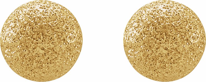 14K Yellow 6 mm Stardust Ball Earrings