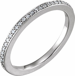 14K White 1/10 CTW Diamond Band