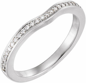 14K White 1/8 CTW Diamond Band