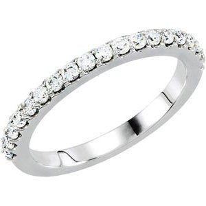 14K White 3/8 CTW Diamond Band for 5.2 mm Engagement