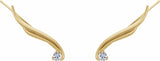 14K Yellow 1/5 CTW Diamond Ear Climbers