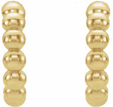 14K Yellow 12 mm Beaded Huggies