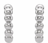 14K White 12 mm Beaded Huggies