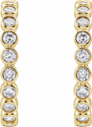 14K Yellow 3/8 CTW Diamond Huggies