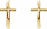 14K Yellow Cross 11.8 mm Huggies