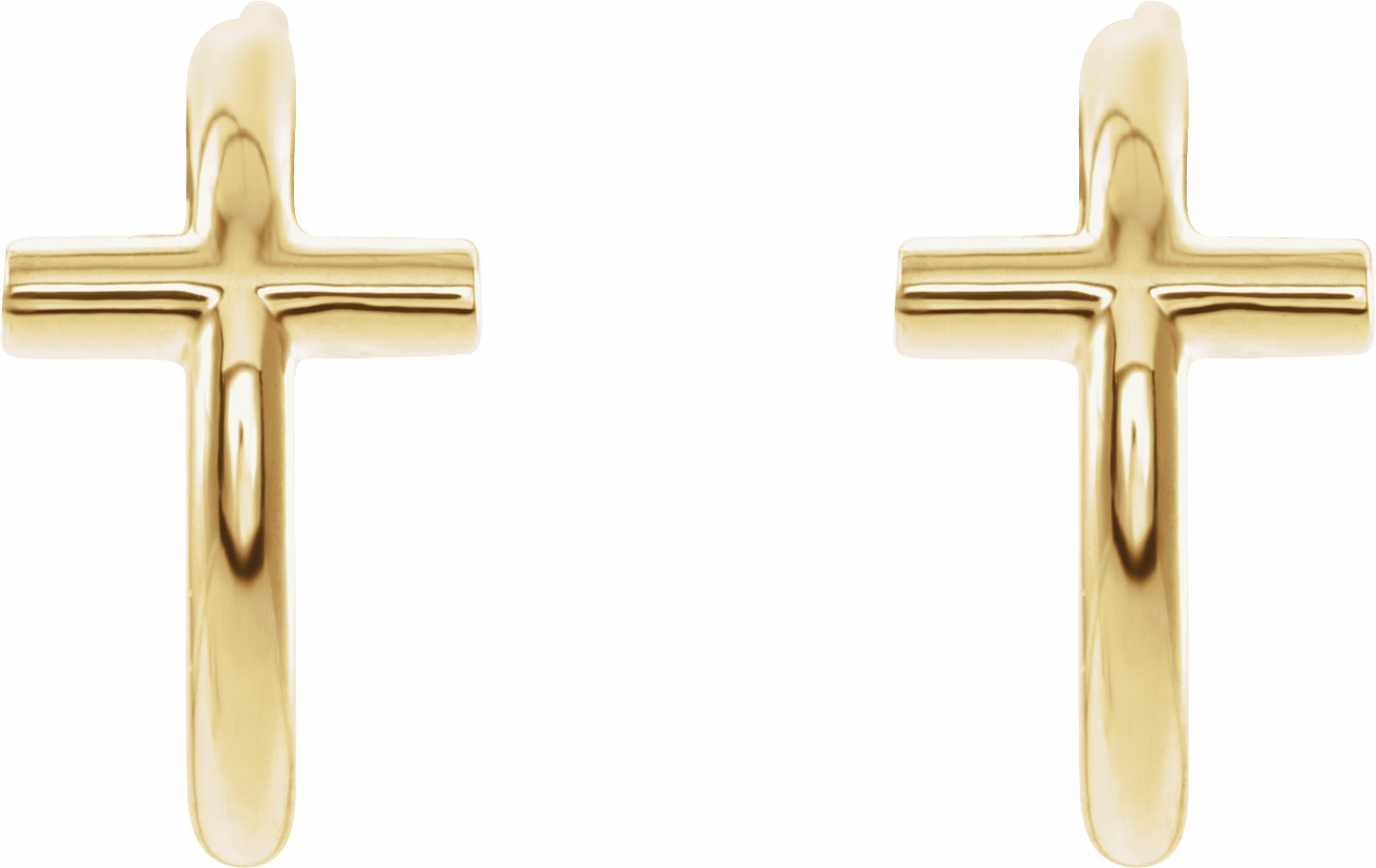 14K Yellow Cross 11.8 mm Huggies