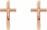 14K Rose Cross 11.8 mm Huggies