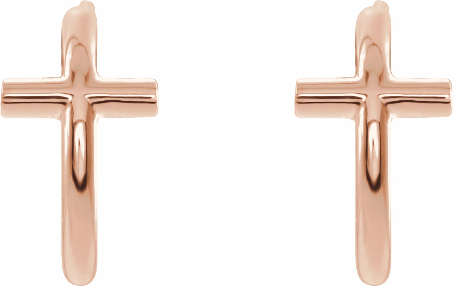 14K Rose Cross 11.8 mm Huggies