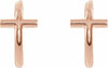 14K Rose Cross 11.8 mm Huggies