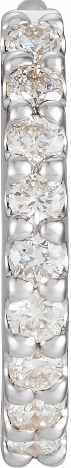 14K White 1/8 CTW Diamond Single 10.32 mm Huggie Earring