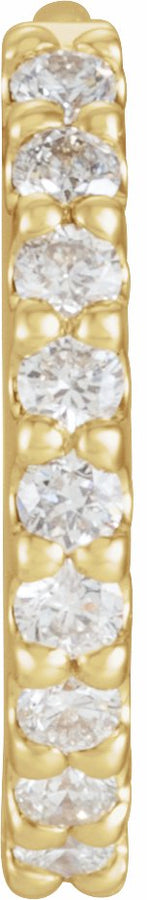 14K Yellow 1/5 CTW Diamond Single 16 mm Huggie Earring