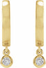 14K Yellow 1/5 CTW Diamond Hinged Hoop Earrings