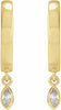 14K Yellow 1/8 CTW Diamond Hinged Hoop Earrings