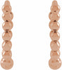 14K Rose Beaded 11 mm Huggies