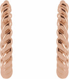 14K Rose 11 mm Twisted Rope Huggies