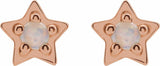 14K Rose Opal Star Earrings