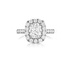 Henri Daussi 18K White Gold .75ct. Signature Daussi Cushion Cut Diamond Engagement Ring