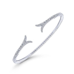 Gabriel & Co. 14k White Gold Demure Diamond Bangle Bracelet