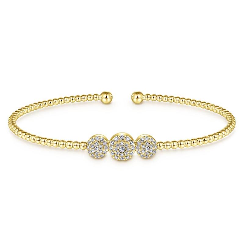 Gabriel & Co. 14k Yellow Gold Bujukan Diamond Bangle Bracelet