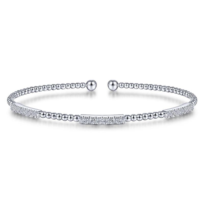 Gabriel & Co. 14k White Gold Bujukan Diamond Bangle Bracelet