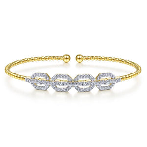 Gabriel & Co. 14k Yellow Gold Bujukan Diamond Bangle Bracelet