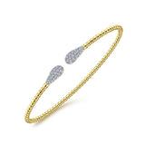 Gabriel & Co. 14k Yellow Gold Bujukan Diamond Bangle Bracelet