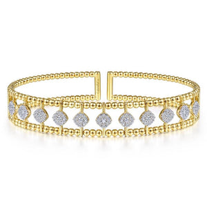 Gabriel & Co. 14k Yellow Gold Bujukan Diamond Bangle Bracelet