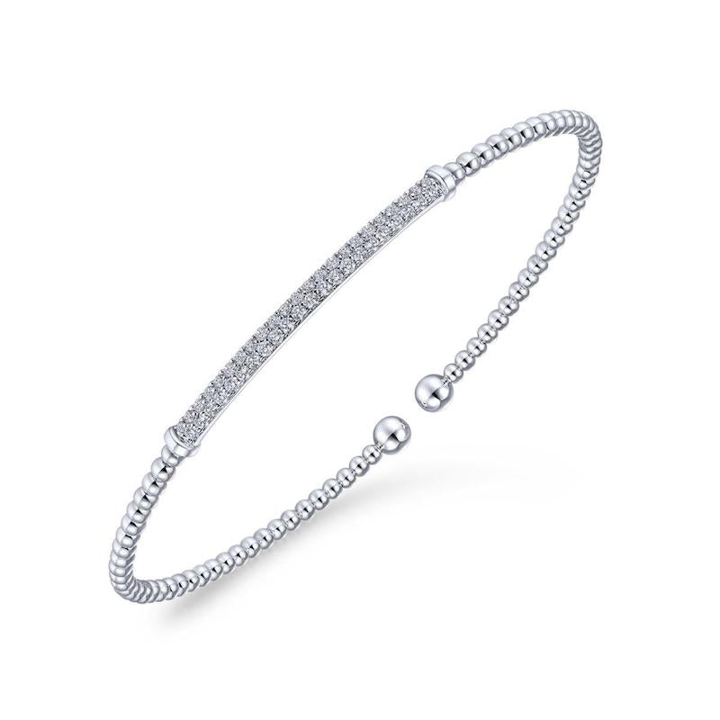 Gabriel & Co. 14k White Gold Bujukan Diamond Bangle Bracelet