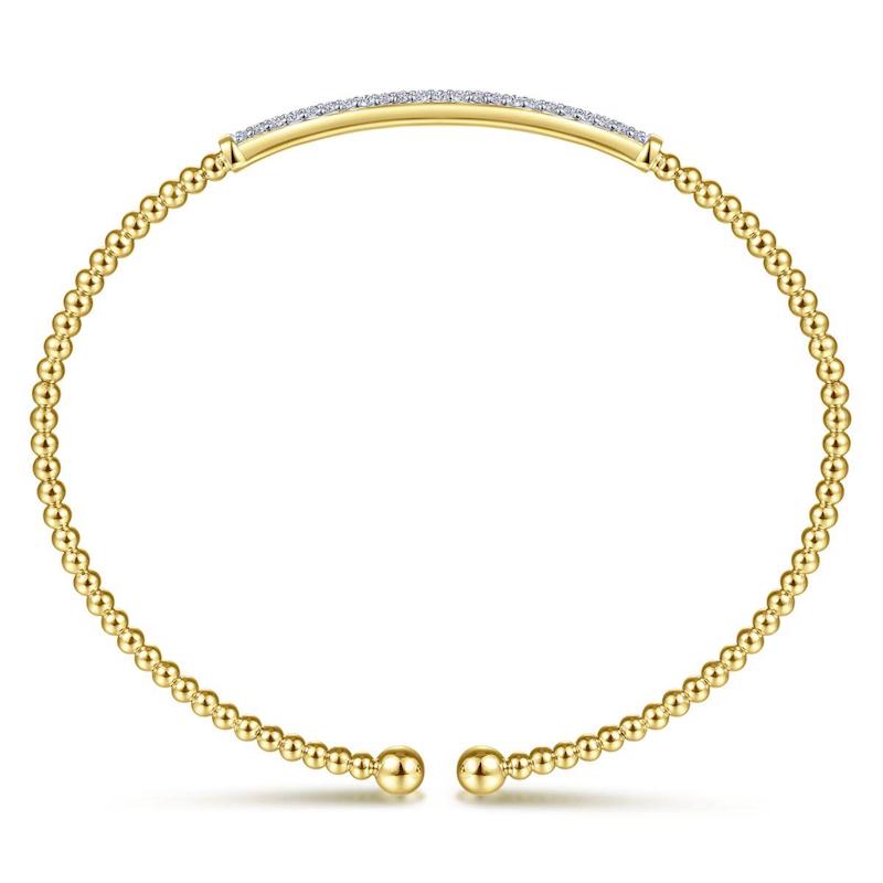 Gabriel & Co. 14k Yellow Gold Bujukan Diamond Bangle Bracelet