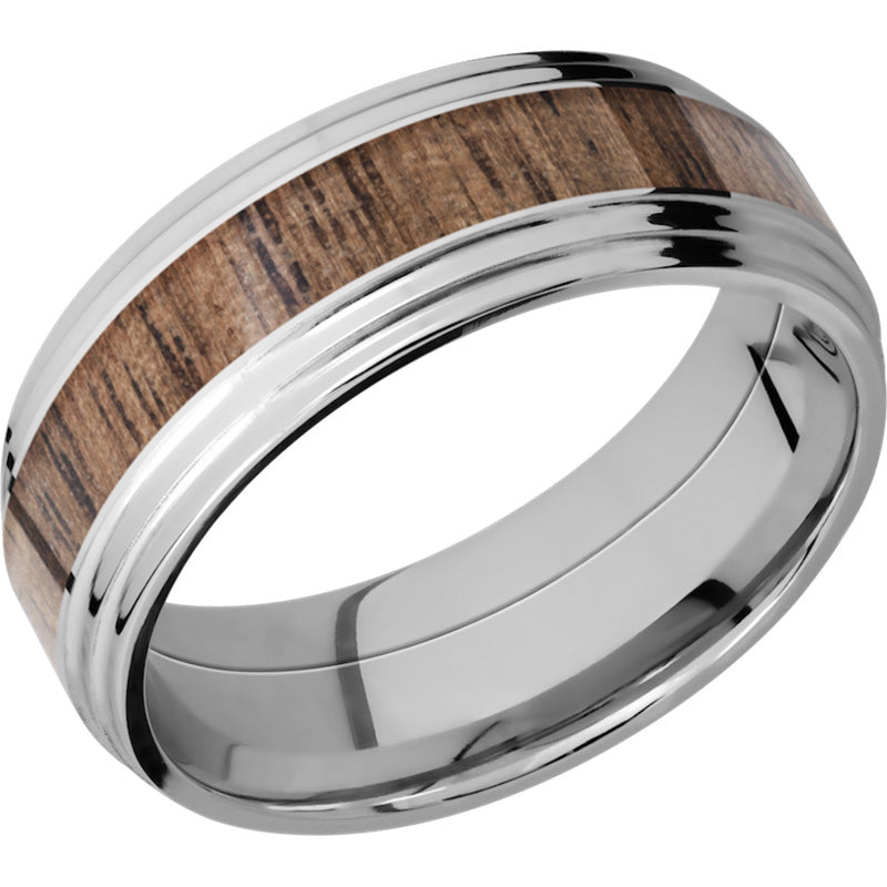 Lashbrook Cobalt Chrome Hardwood 8mm Men's Wedding Band