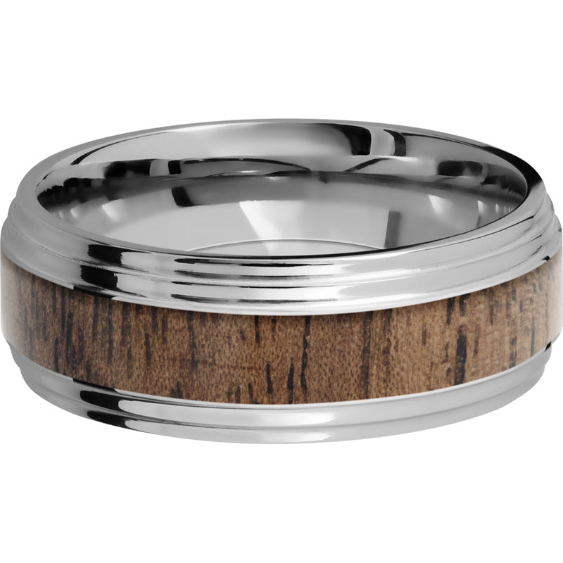 Lashbrook Cobalt Chrome Hardwood 8mm Men's Wedding Band