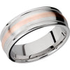 Lashbrook Rose & White Cobalt Chrome 8mm Men's Wedding Band