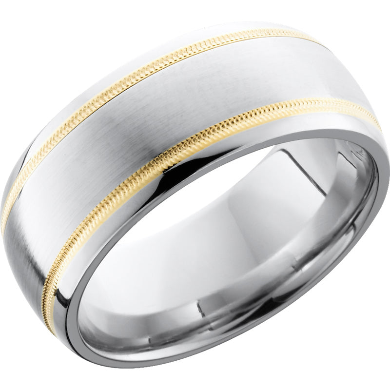 Lashbrook White & Yellow Cobalt Chrome 9mm Men's Wedding Band