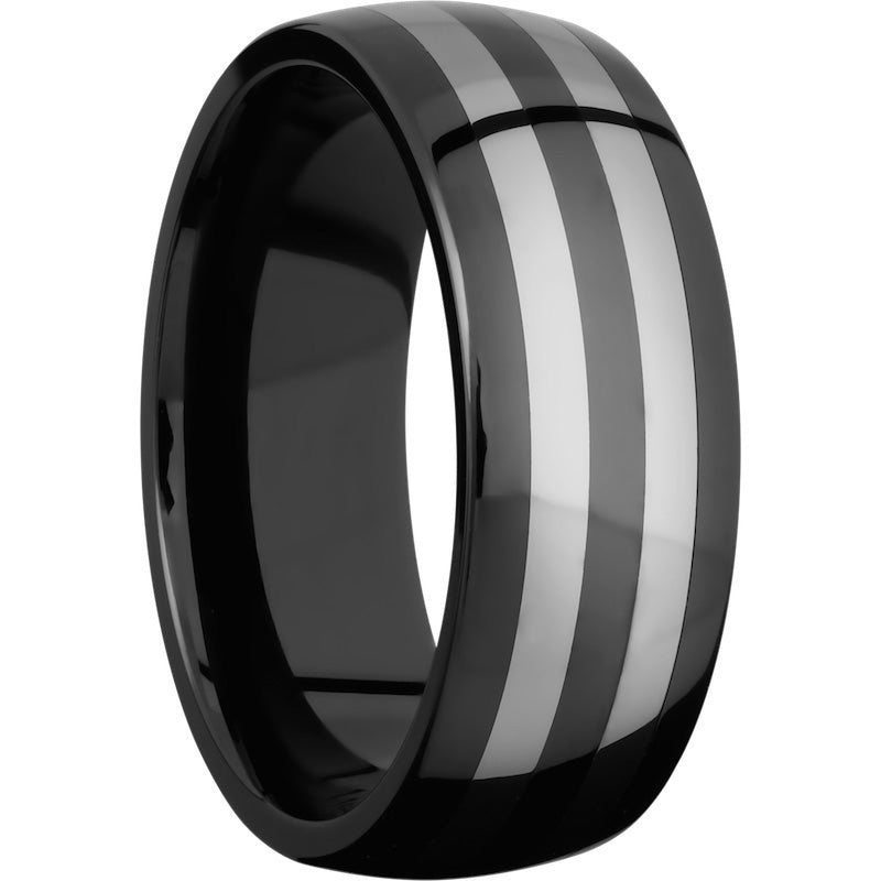 Lashbrook Black & White Tungsten 8mm Men's Wedding Band