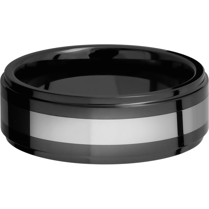 Lashbrook Black & White Tungsten 8mm Men's Wedding Band