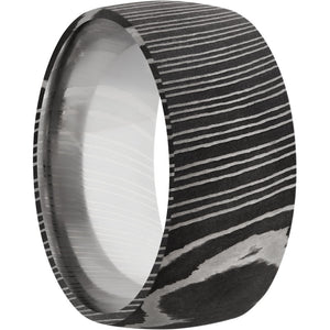 Lashbrook Black & White Damascus Steel 10mm Men's Wedding Band