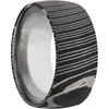 Lashbrook Black & White Damascus Steel 10mm Men's Wedding Band