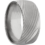 Lashbrook Black & White Damascus Steel 10mm Men's Wedding Band