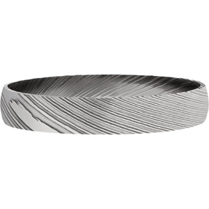 Lashbrook Black & White Damascus Steel 4mm Men's Wedding Band