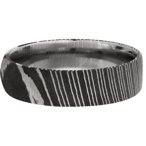 Lashbrook Black & White Damascus Steel 6mm Men's Wedding Band