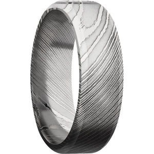 Lashbrook Black & White Damascus Steel 7mm Men's Wedding Band