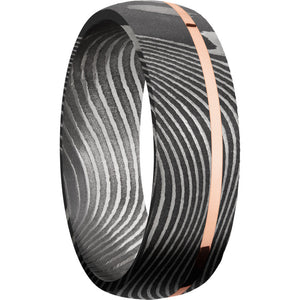 Lashbrook Black Rose & White Damascus Steel 7mm Men's Wedding Band