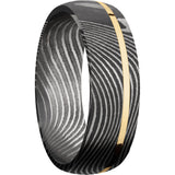 Lashbrook Black White & Yellow Damascus Steel 7mm Men's Wedding Band