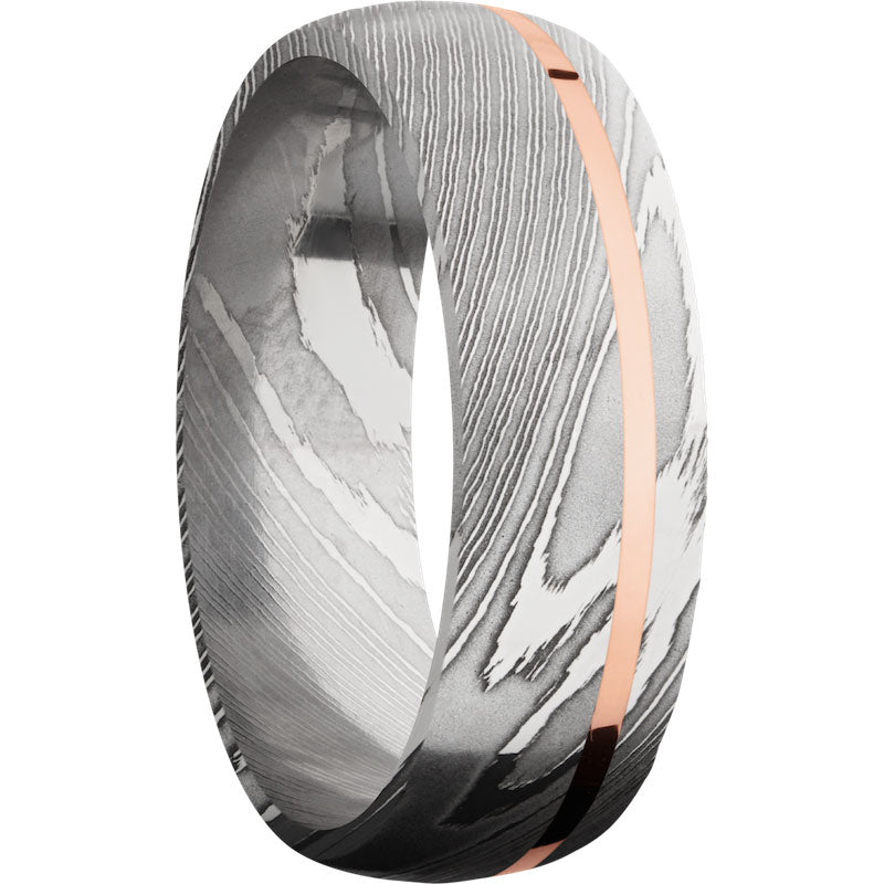 Lashbrook Black Rose & White Damascus Steel 7mm Men's Wedding Band