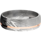 Lashbrook Black Rose & White Damascus Steel 7mm Men's Wedding Band