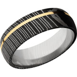 Lashbrook Black White & Yellow Damascus Steel 7mm Men's Wedding Band