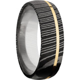 Lashbrook Black White & Yellow Damascus Steel 7mm Men's Wedding Band